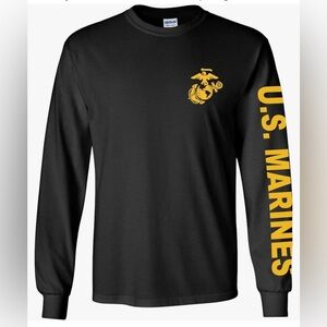 Officially Licensed United States Marine‎ Corps Long Sleeve T-Shirt Black, Sz L